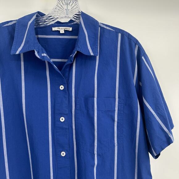 Madewell Oversized Boxy Shirt Women's Medium Button Up Striped Signature Poplin - Picture 4 of 10